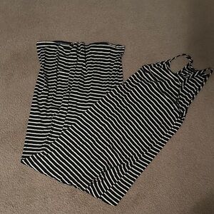 Chic Black and White Striped Maxi Dress